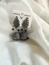 Oxidized Peacock Jhumka Earrings with black Beads