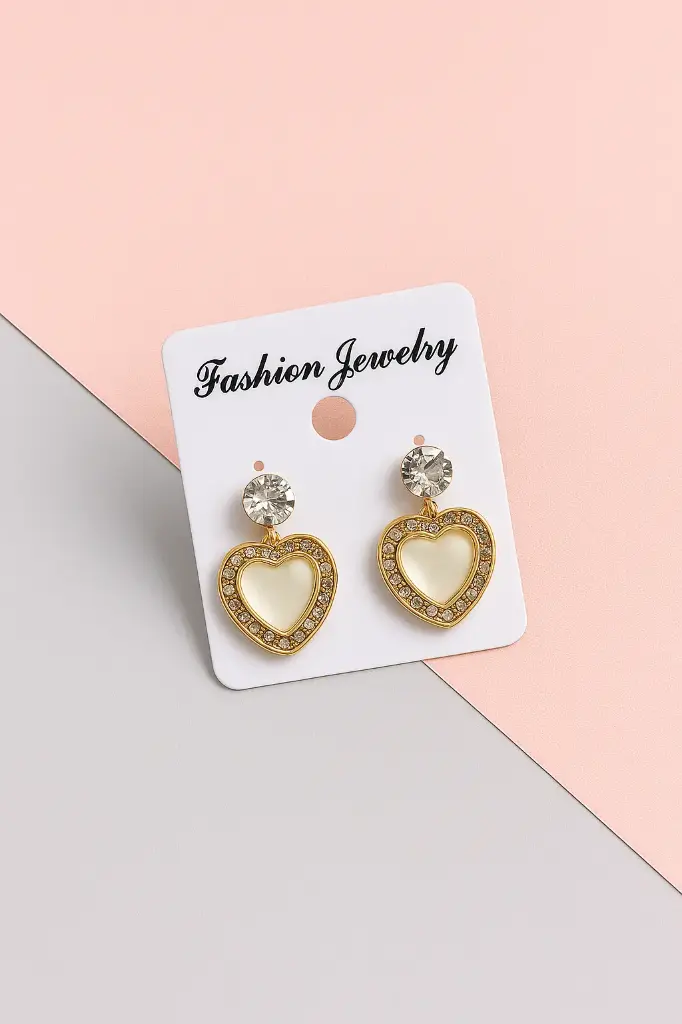 Romantic Heart Crystal Earrings