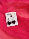 Black Heart Drop Earrings 