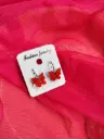  Red Butterfly Drop Earrings 