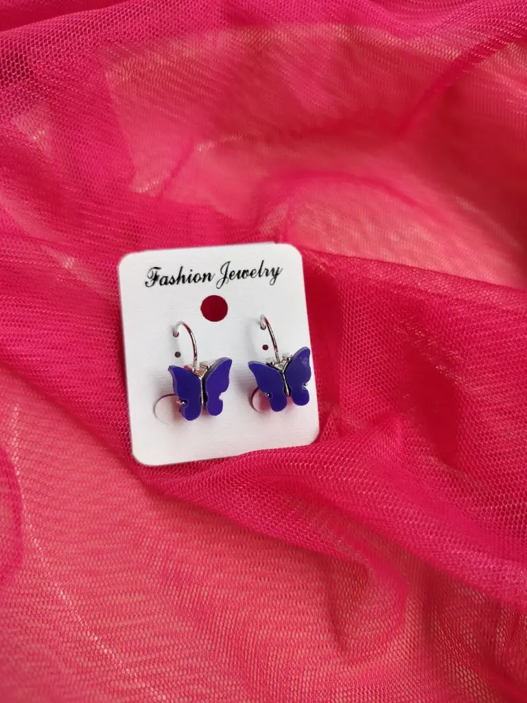  Blue Butterfly Drop Earrings 