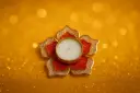 Handcrafted Resin Tea Light Holder – Floral Design