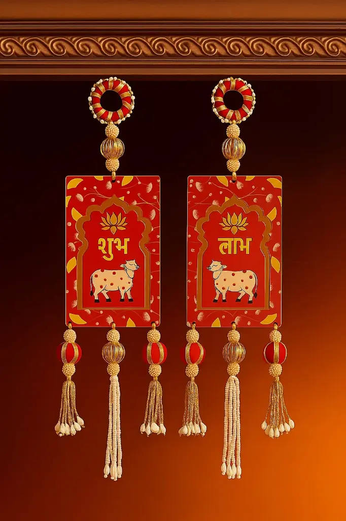 Traditional Shubh Labh Hangings(RED)