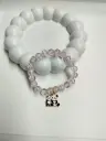  🌸🐼🐼  Light Purple Beaded Bracelet with Panda Duo Charm