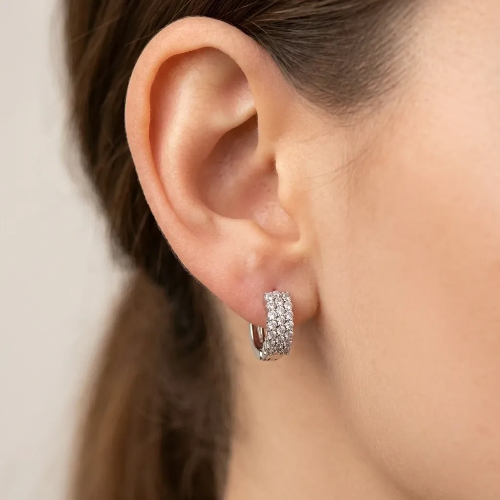 Elegant Crystal-Studded Hoop Earrings*