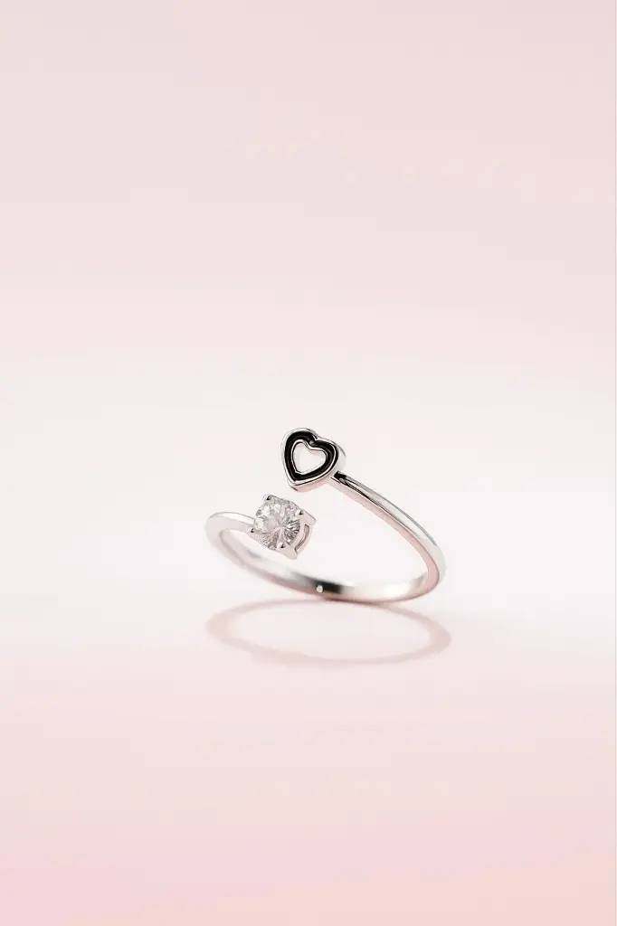 open heart adjustable ring