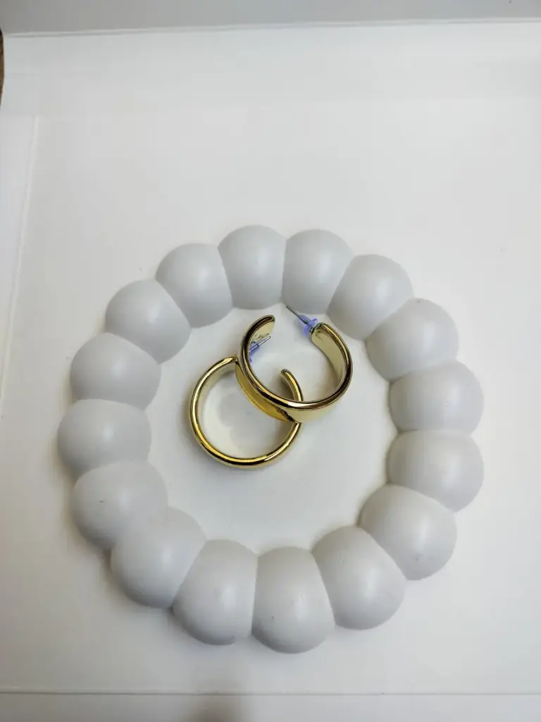 Golden open hoop earrings