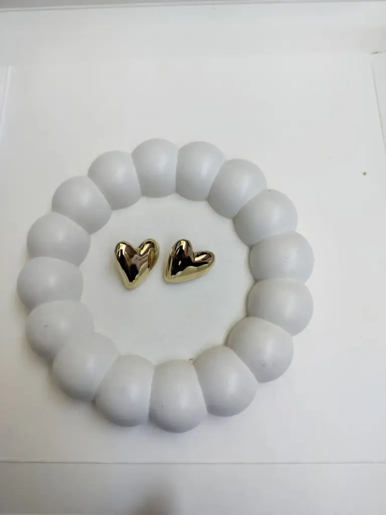 Bold heart stud earrings