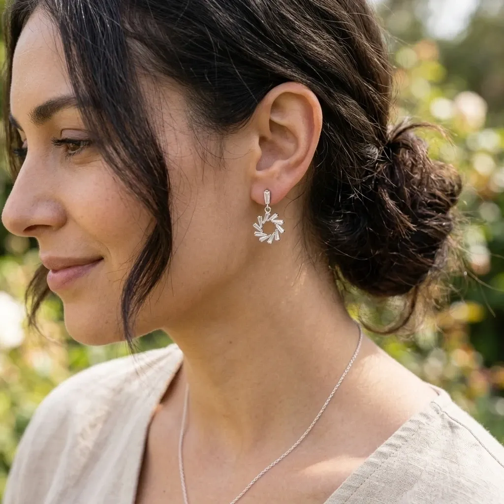 Celestial Spark Spiral Drop Earrings