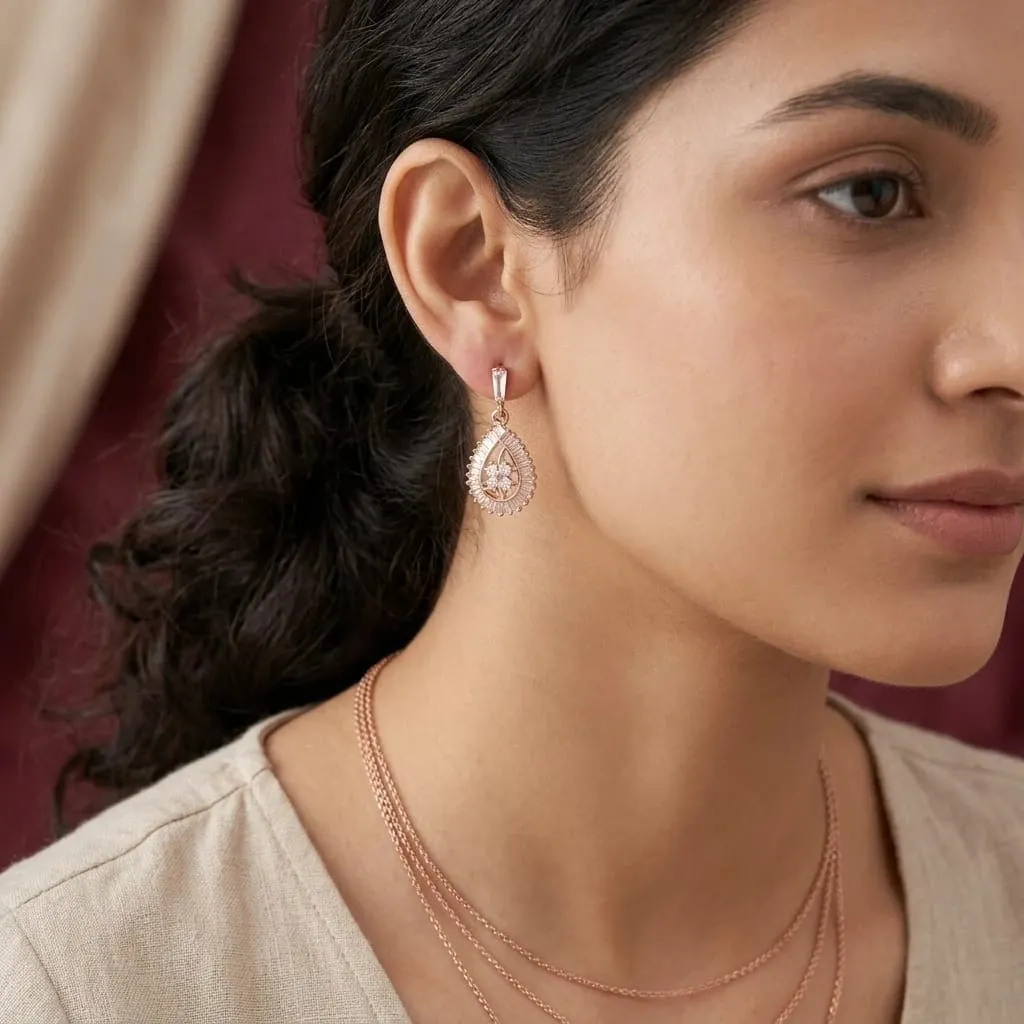 Royal Teardrop Floral Drop Earrings