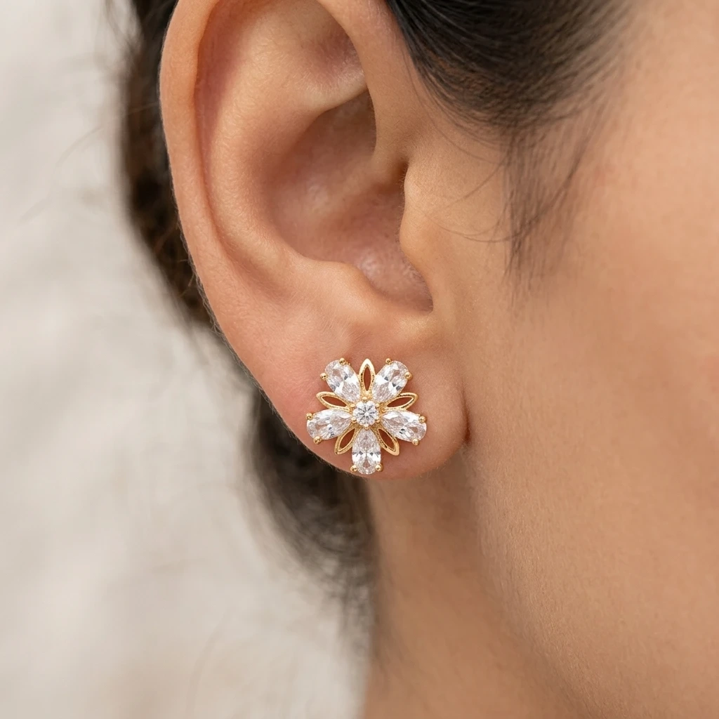 Celeste Floral CZ Studs 2
