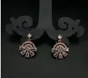 Rose Gold Fan-Inspired Drop Earrings