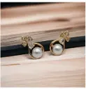Elegant Pearl & Crystal Stud Earrings