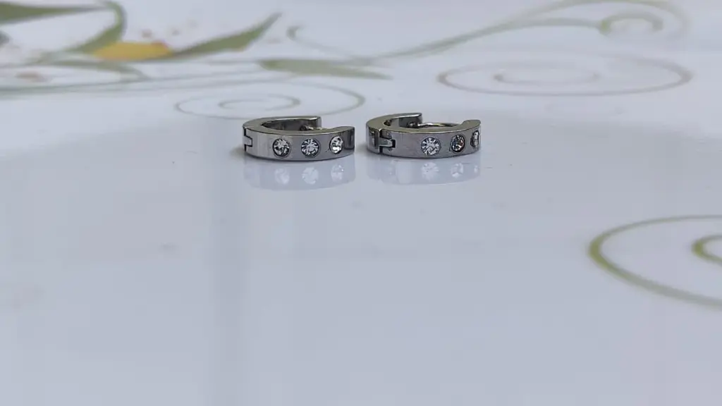 Elegant Stainless Steel Bali Earrings with Crystal Accents