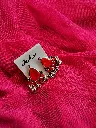 Bold Oxidized Red Drop Earrings