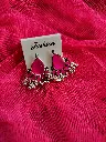 Oxidised Pink Stone Earrings
