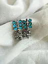Oxidized Silver Peacock Design Jhumka Earrings
