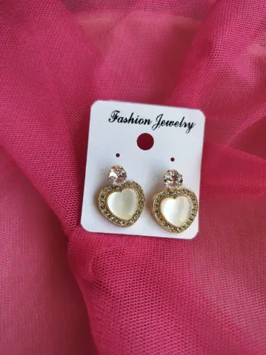 Romantic Heart Crystal Earrings