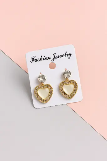 Romantic Heart Crystal Earrings