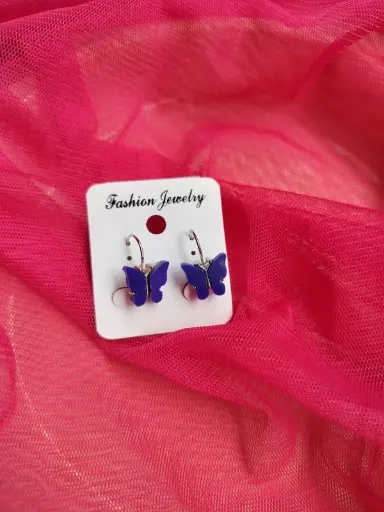  Blue Butterfly Drop Earrings 