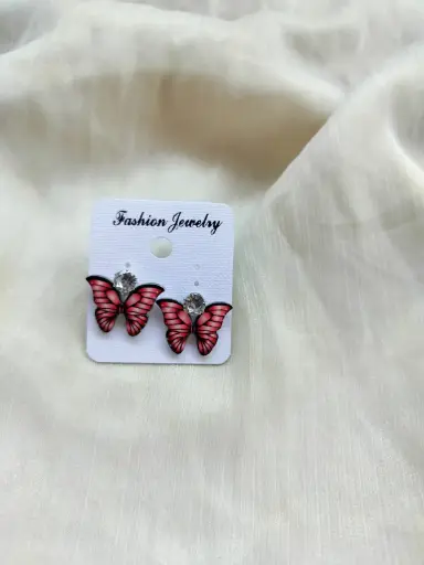Red Butterfly Stud Earrings – Fashion Jewelry