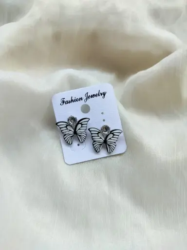 White Butterfly Stud Earrings – Fashion Jewelry