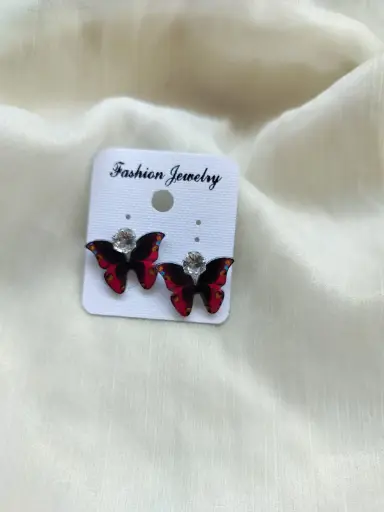 Crimson Monarch Butterfly Earrings – Fashion Jewelry