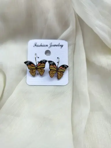 Golden Monarch Butterfly Earrings