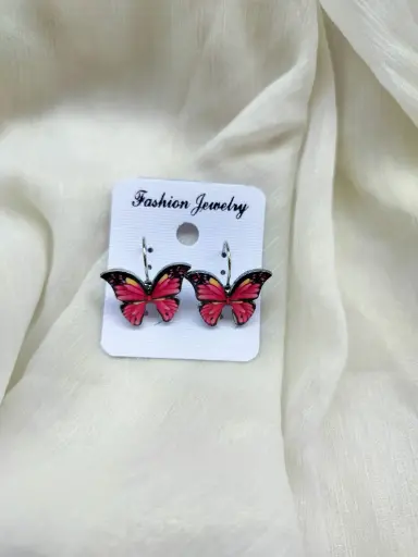 Rosy Flutter Butterfly Earrings