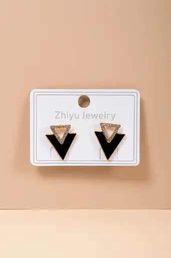 Geometric Black Triangle Earrings – Zhiyu Jewelry