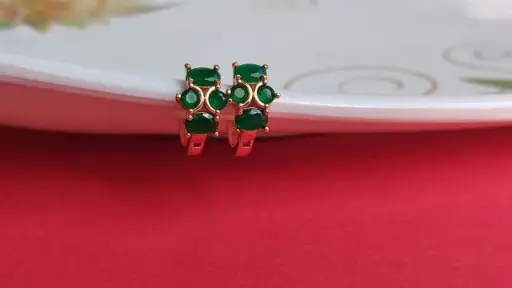Vibrant Green Hoop Earrings