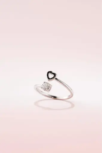 open heart adjustable ring