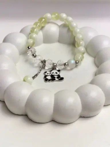 panda charm yellow beads bracelet