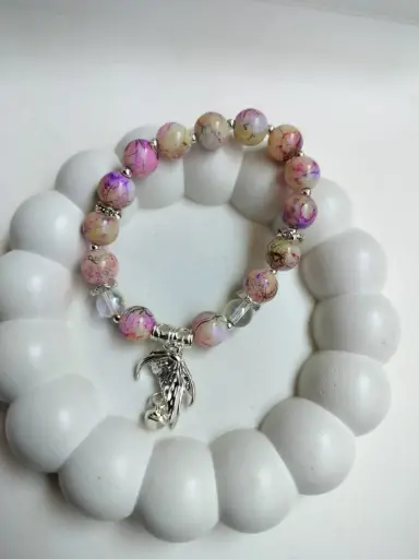 Handcrafted Beaded Bracelet with Palm Charm