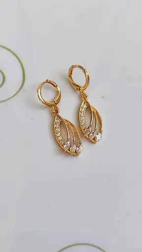 Radiant Gold-Toned Crystal Drop Earrings