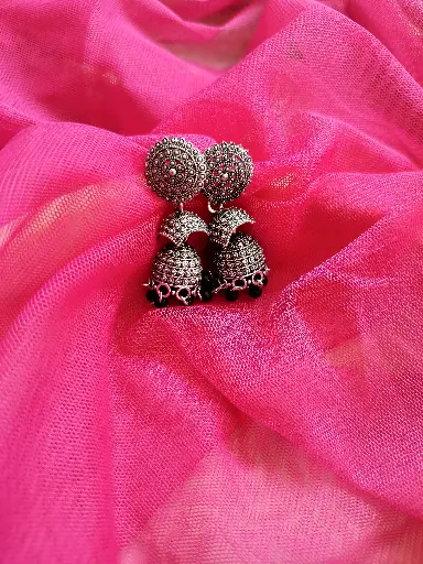 Traditional Oxidized Jhumka Earrings